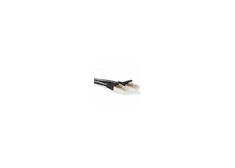 ACT Zwarte 0,5 meter SFTP CAT6A patchkabel snagless met RJ45 connectoren