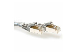 ACT Grijze 0,5 meter LSZH SFTP CAT6A patchkabel snagless met RJ45 connectoren