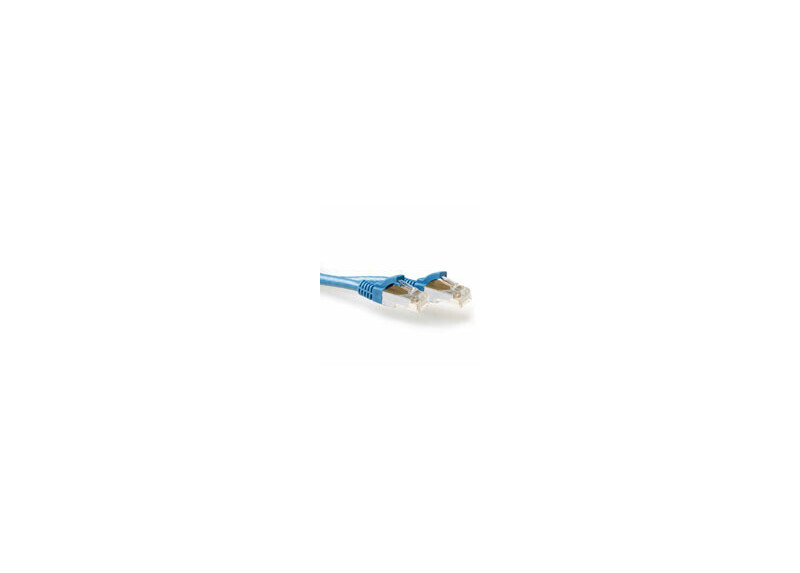 ACT Blauwe 0,5 meter LSZH SFTP CAT6A patchkabel snagless met RJ45 connectoren