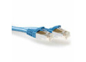 ACT Blauwe 1 meter LSZH SFTP CAT6A patchkabel snagless met RJ45 connectoren