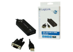 Adapter VGA en USB (M) --> HDMI (F) LogiLink