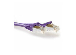 ACT Paarse 0,5 meter LSZH SFTP CAT6A patchkabel snagless met RJ45 connectoren