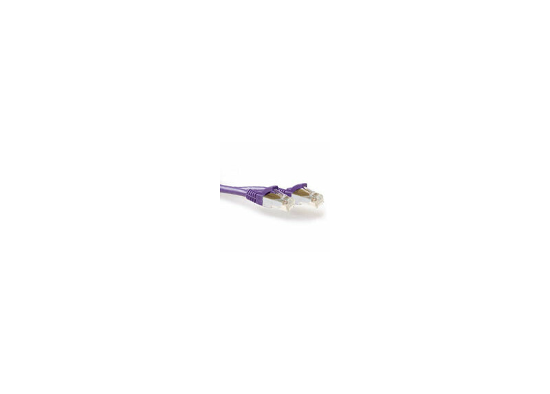 ACT Paarse 0,5 meter LSZH SFTP CAT6A patchkabel snagless met RJ45 connectoren