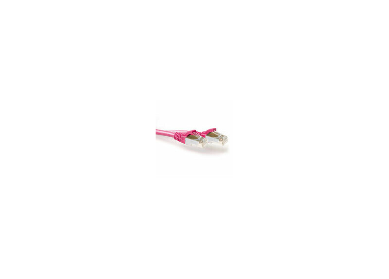 ACT Roze 0,5 meter LSZH SFTP CAT6A patchkabel snagless met RJ45 connectoren