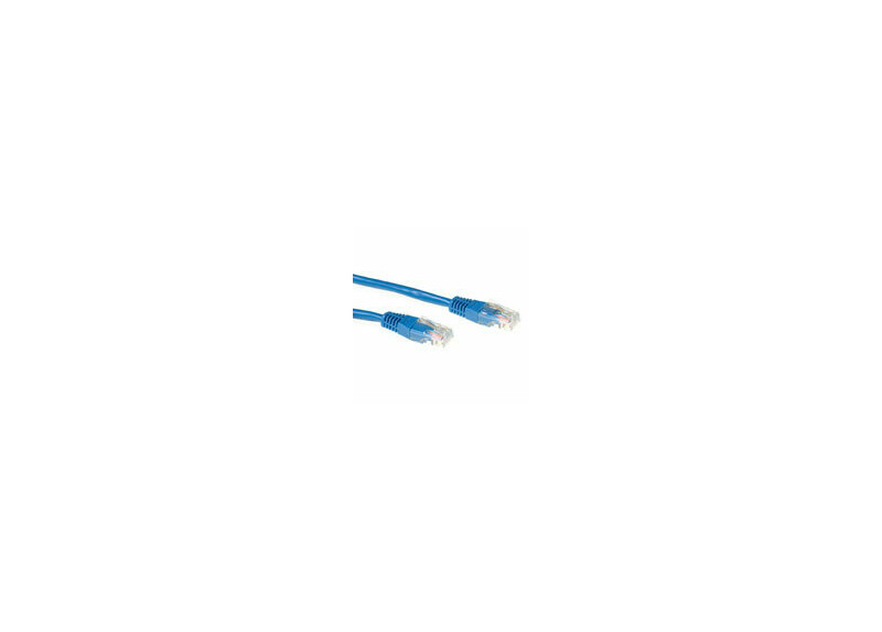 ACT Blauwe 0,5 meter LSZH U/UTP CAT6A patchkabel met RJ45 connectoren