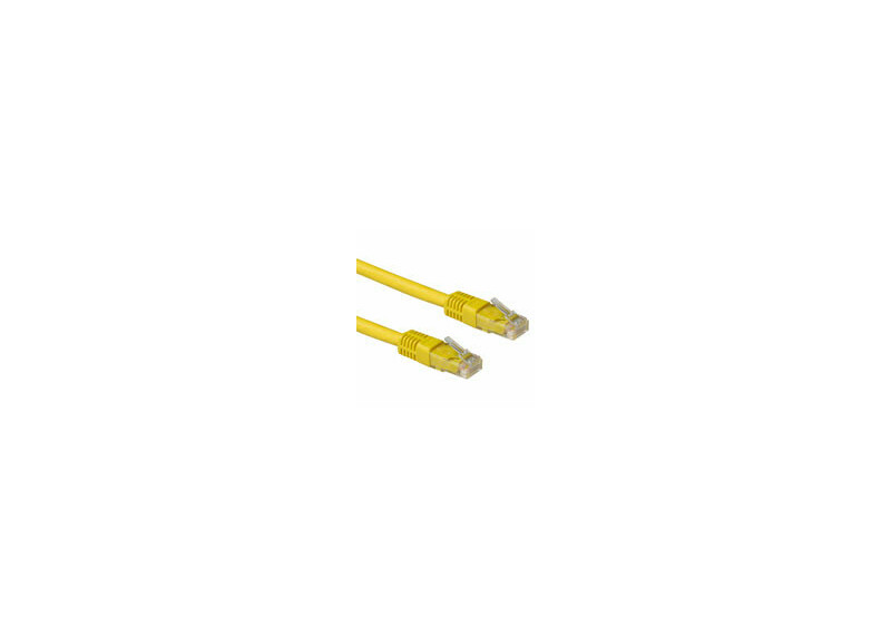 ACT Gele 0,5 meter LSZH U/UTP CAT6A patchkabel met RJ45 connectoren