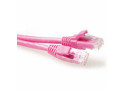 ACT Roze 0,5 meter U/UTP CAT6A patchkabel snagless met RJ45 connectoren