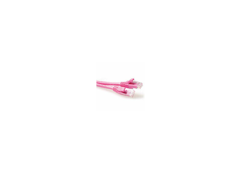 ACT Roze 0,5 meter U/UTP CAT6A patchkabel snagless met RJ45 connectoren