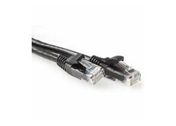 ACT Zwarte 0,5 meter U/UTP CAT6A patchkabel snagless met RJ45 connectoren