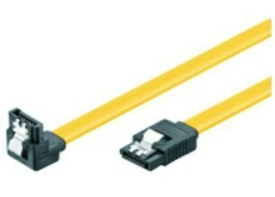 SATA Goobay 0.30m 6GBs 90&deg; hoek met clip Geel