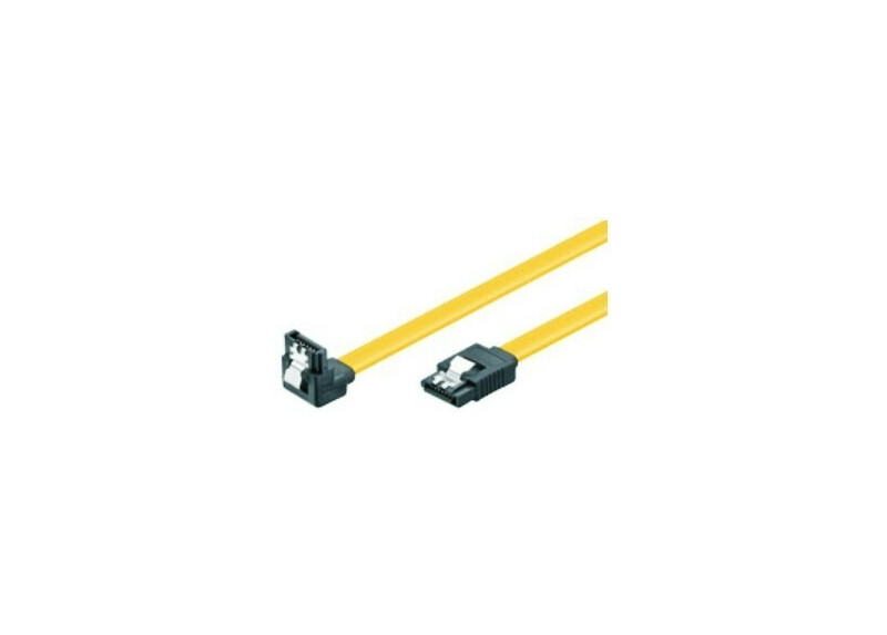 SATA Goobay 0.30m 6GBs 90&deg; hoek met clip Geel