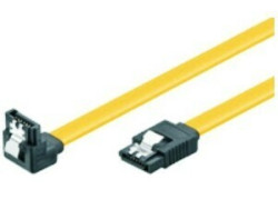 SATA Goobay 0.50m 6GBs 90&deg; hoek met clip Geel