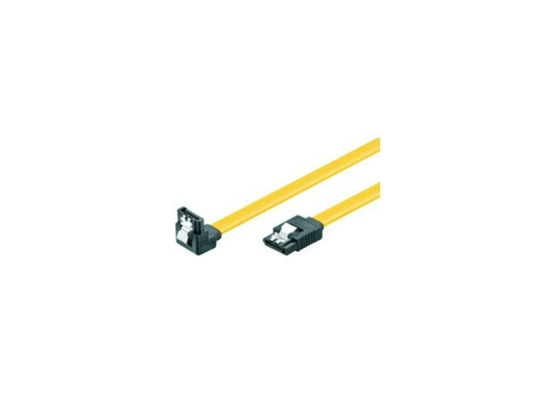 SATA Goobay 0.50m 6GBs 90&deg; hoek met clip Geel