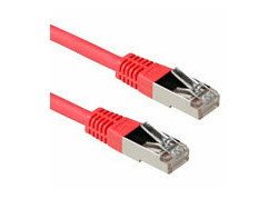 ACT Rode 0,5 meter LSZH SFTP CAT6A patchkabel met RJ45 connectoren