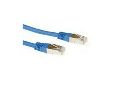 ACT Blauwe 0,5 meter LSZH SFTP CAT6A patchkabel met RJ45 connectoren