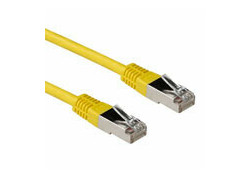 ACT Gele 0,5 meter LSZH SFTP CAT6A patchkabel met RJ45 connectoren