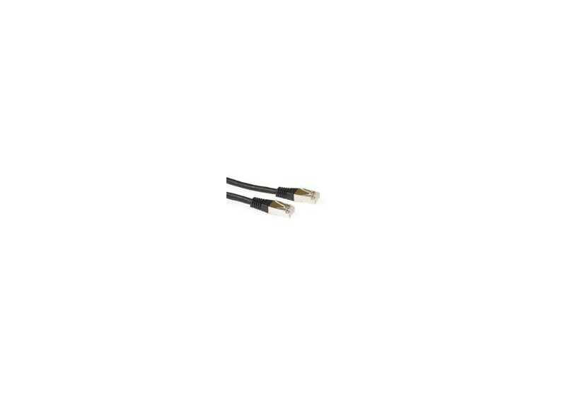 ACT Zwarte 1 meter LSZH SFTP CAT6A patchkabel met RJ45 connectoren