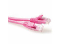 ACT Roze 0,5 meter U/UTP CAT6 patchkabel snagless met RJ45 connectoren