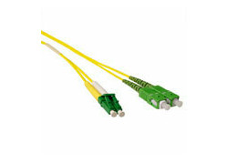 ACT 1 meter LSZH Singlemode 9/125 OS2  glasvezel patchkabel duplex met LC/APC8 en SC/APC8 connectoren