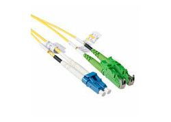 ACT 10 meter LSZH Singlemode 9/125 OS2  glasvezel patchkabel duplex met E2000/APC en LC/UPC connectoren