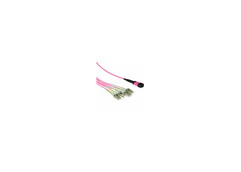 ACT 1 meter Multimode 50/125 OM4 fanout patchkabel 1 X MTP female - 4 X LC duplex 8 vezels