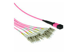 ACT 1 meter Multimode 50/125 OM4 fanout patchkabel 1 X MTP female - 6 X LC duplex 12 vezels