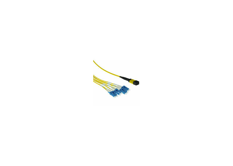 ACT 1 meter Singlemode 9/125 OS2 fanout patchkabel 1 X MTP female - 4 X LC duplex 8 vezels