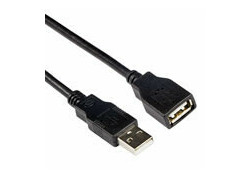 ACT USB 2.0 A male - USB A female zwart  3,00 m