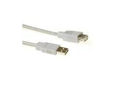 ACT USB 2.0 A male - USB A female ivoor  1,00 m