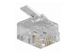 ACT RJ11 (6P/4C) modulaire connector voor platte kabel