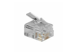 ACT RJ11 (6P/4C)  modulaire connector voor ronde kabel met massieve aders