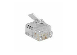 ACT RJ11 (6P/4C) modulaire connector voor ronde kabel met soepele aders