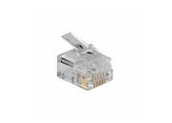 ACT RJ12 (6P/6C)  modulaire connector voor ronde kabel met massieve aders