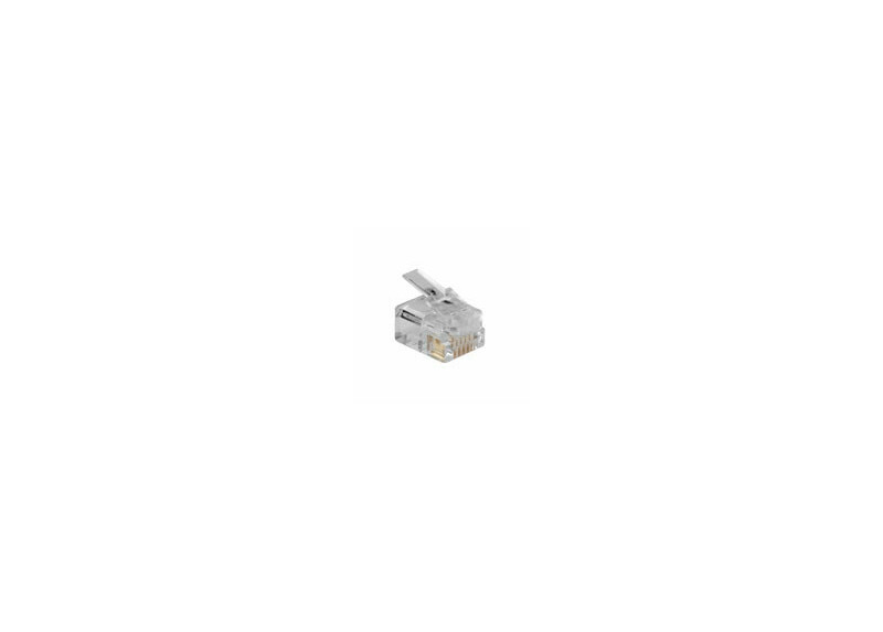 ACT RJ12 (6P/6C)  modulaire connector voor ronde kabel met massieve aders