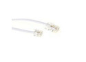 ACT Witte 1 meter platte telefoonkabel met RJ11 en RJ45 connectoren