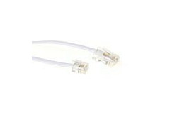 ACT Witte 1 meter platte telefoonkabel met RJ11 en RJ45 connectoren