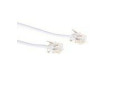 ACT Witte 0,5 meter platte telefoonkabel met RJ11 connectoren