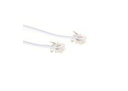 ACT Witte 2 meter platte telefoonkabel met RJ11 connectoren