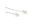 ACT Witte 1 meter platte telefoonkabel met RJ12 connectoren