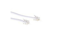 ACT Witte 2 meter platte telefoonkabel met RJ12 connectoren