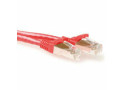 ACT Rode 0,5 meter LSZH SFTP CAT6A patchkabel snagless met RJ45 connectoren