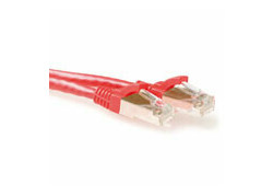 ACT Rode 0,5 meter LSZH SFTP CAT6A patchkabel snagless met RJ45 connectoren