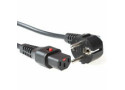 ACT Netsnoer CEE 7/7 male (haaks) - C13 IEC Lock zwart 2 m, EL182S