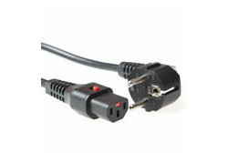 ACT Netsnoer CEE 7/7 male (haaks) - C13 IEC Lock zwart 2 m, EL182S