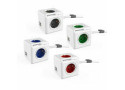 Allocacoc PowerCube Extended, stekkerdoos met USB poorten, 4 sockets, 1.5m, wit/grijs