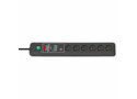 Brennenstuhl Secure-Tec, stekkerdoos, 6 sockets type E, 3m, zwart, met schakelaar en overspanningsbeveiliging