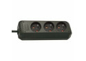 Brennenstuhl Eco-Line, stekkerdoos, 3 sockets type E, 3m, zwart