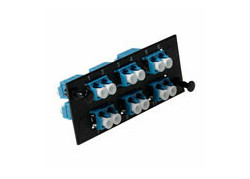 Molex SC Duplex 12 Fiber adapter plaat, Multimode OM3 - Aqua