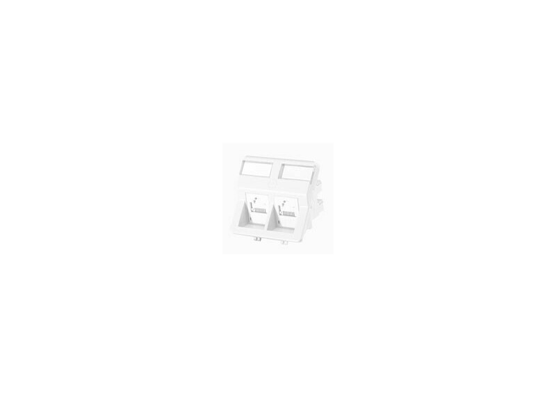 Molex Molex PowerCAT 6 UTP 2 x RJ45 inbouw module , wit, 50 x 50 mm