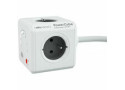 Allocacoc PowerCube Extended WiFi, stekkerdoos Type E, 4 sockets, 1.5m, wit/grijs